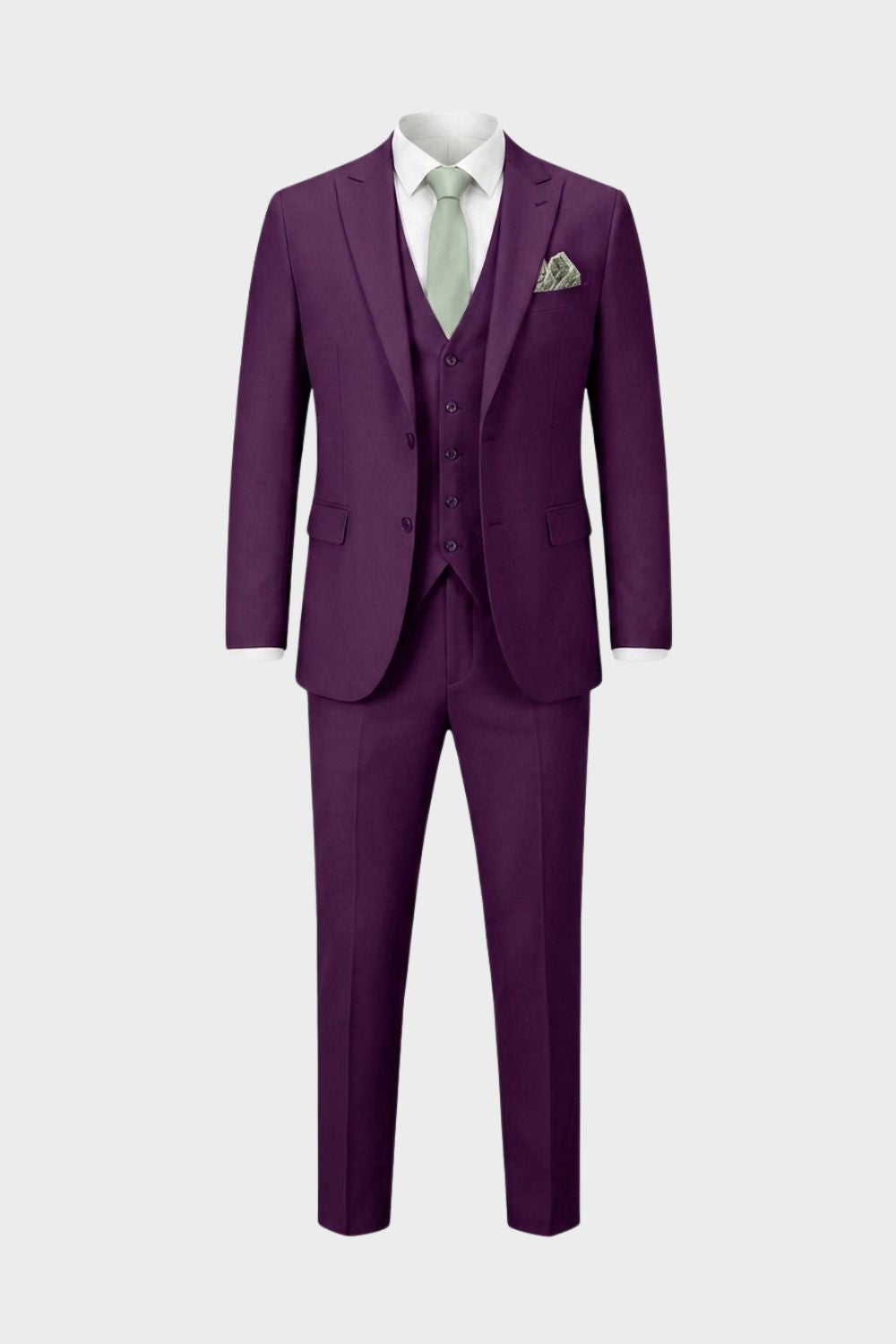 Men's Suits – Three-Piece Single-Button Suit with Vest and Slim Silhouette for Weddings & Formal Ceremonies