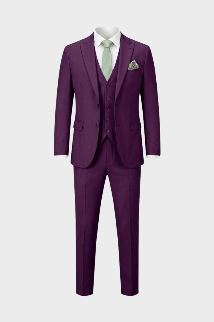 Men's Suits – Three-Piece Single-Button Suit with Vest and Slim Silhouette for Weddings & Formal Ceremonies