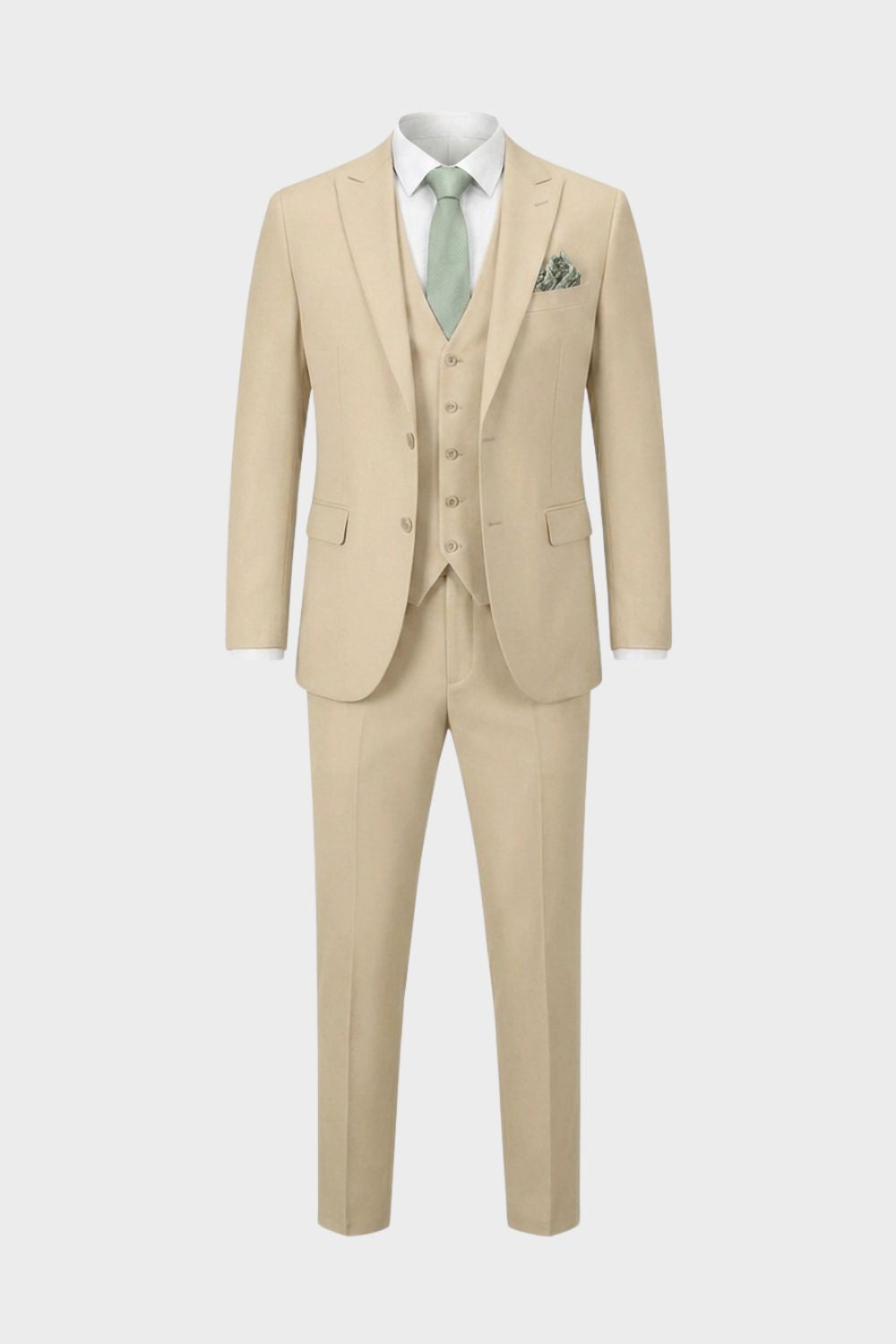 Men's Suits – Three-Piece Single-Button Suit with Vest and Slim Silhouette for Weddings & Formal Ceremonies
