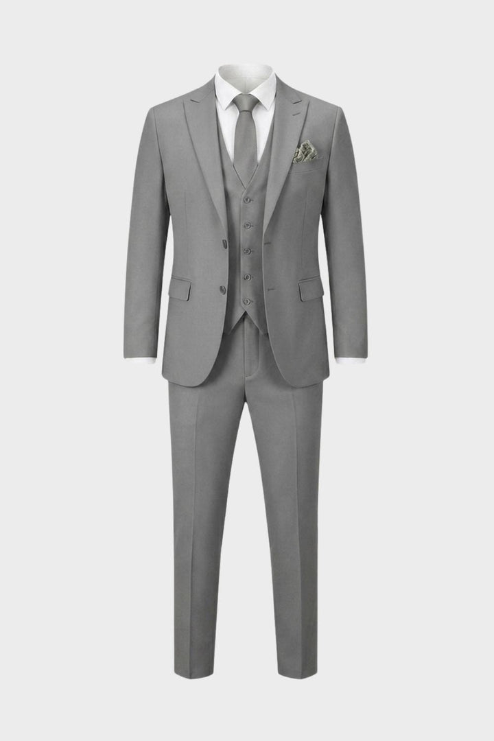 Men's Suits – Three-Piece Single-Button Suit with Vest and Slim Silhouette for Weddings & Formal Ceremonies