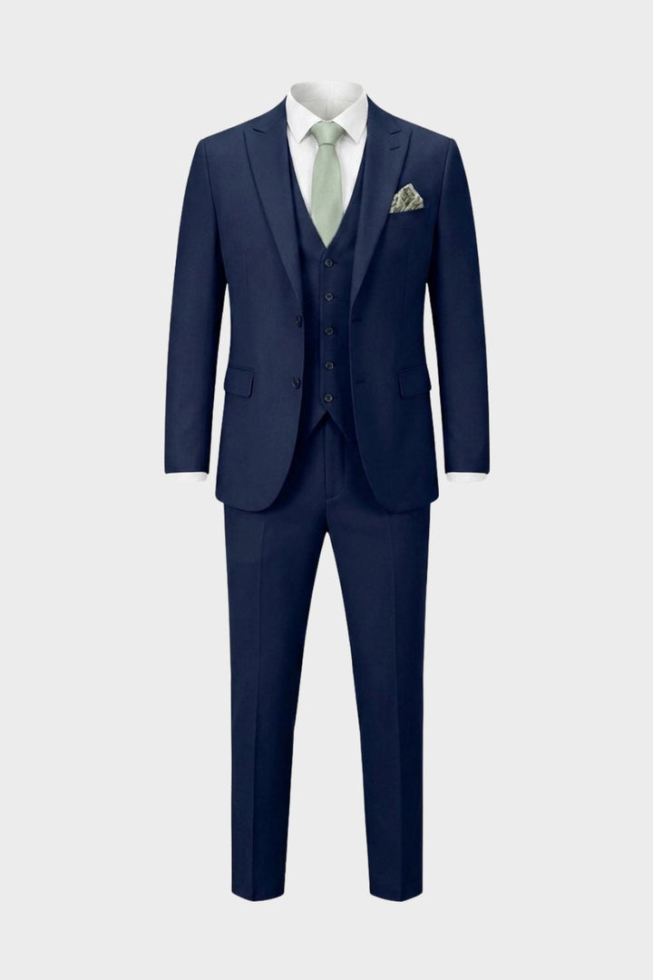 Men's Suits – Three-Piece Single-Button Suit with Vest and Slim Silhouette for Weddings & Formal Ceremonies