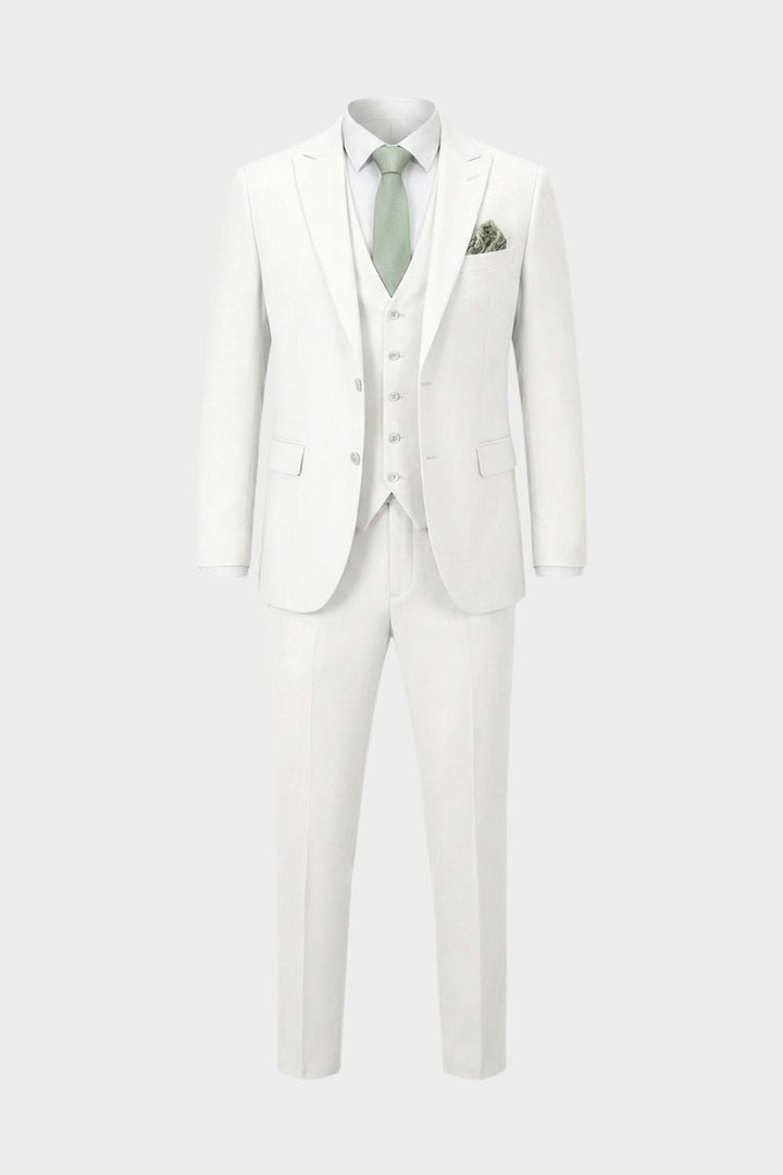 Men's Suits – Three-Piece Single-Button Suit with Vest and Slim Silhouette for Weddings & Formal Ceremonies