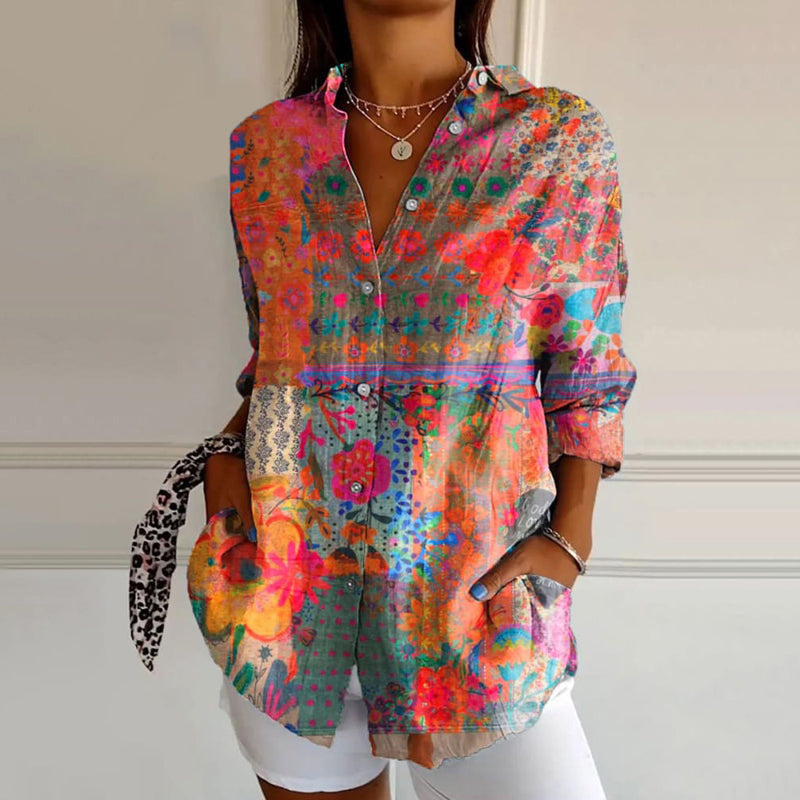 Women's Shirt with Print and Long Sleeves