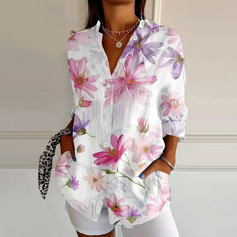 Women's Shirt with Print and Long Sleeves