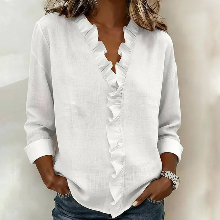 Women’s Ruffle Trim Casual Blouse
