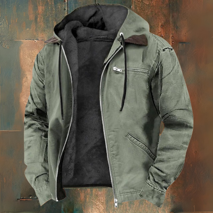 Men's Hooded Jackets with Insulation and Pockets