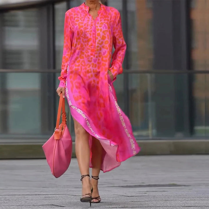 Keyla | Fashionable Dress with Leopard Print and Slit
