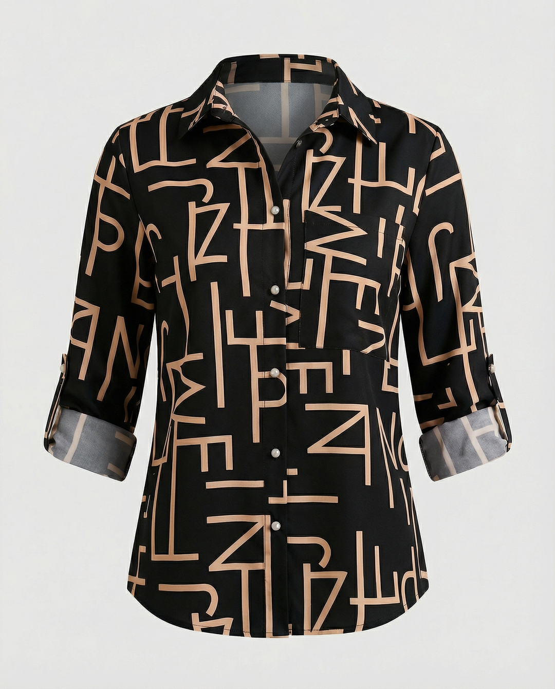 Women’s Casual Printed Button-Up Shirt