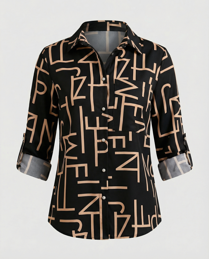 Women’s Casual Printed Button-Up Shirt
