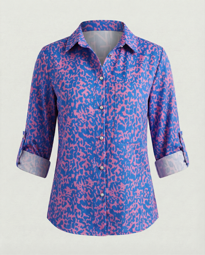 Women’s Casual Printed Button-Up Shirt