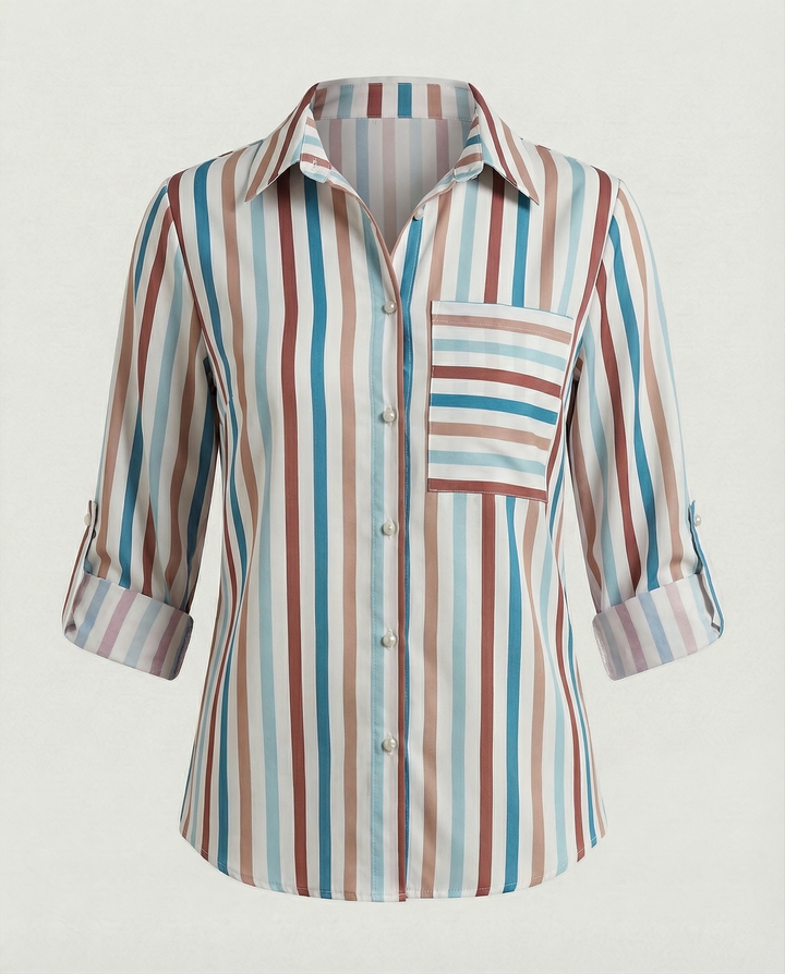 Women’s Casual Printed Button-Up Shirt