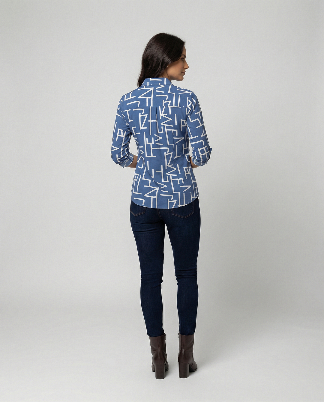 Women’s Casual Printed Button-Up Shirt