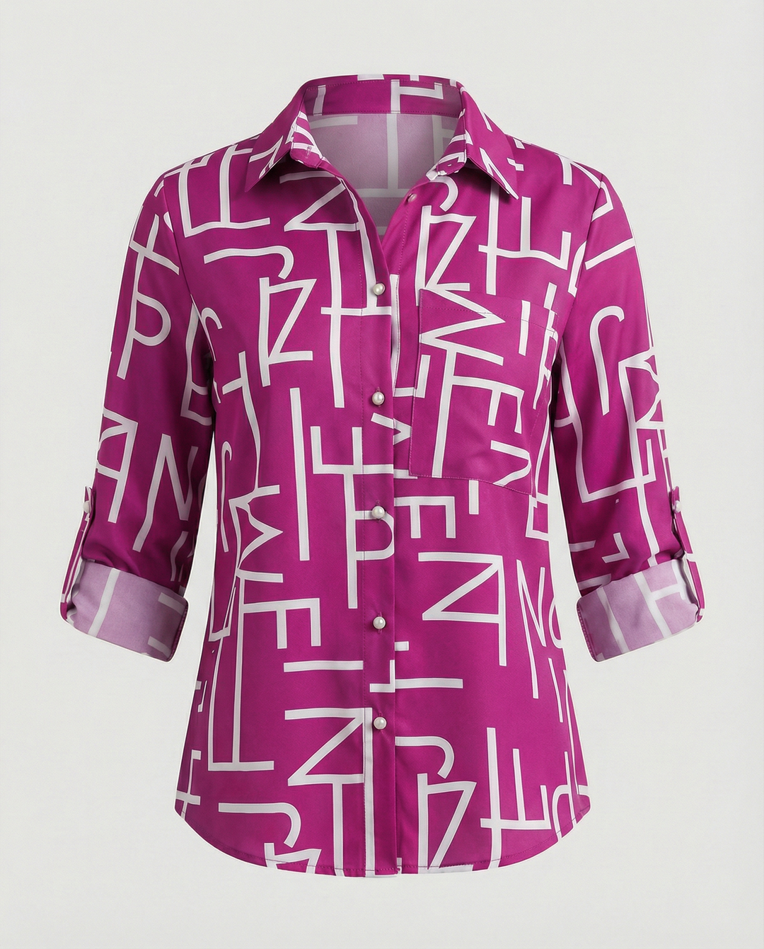 Women’s Casual Printed Button-Up Shirt