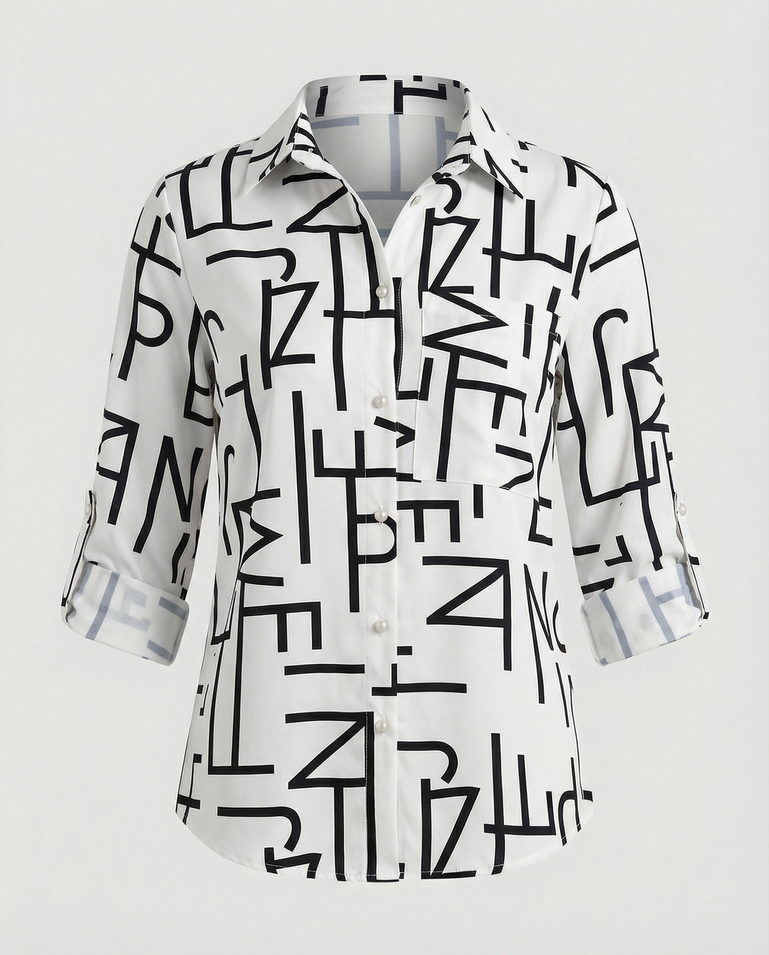 Women’s Casual Printed Button-Up Shirt