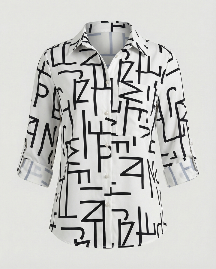 Women’s Casual Printed Button-Up Shirt
