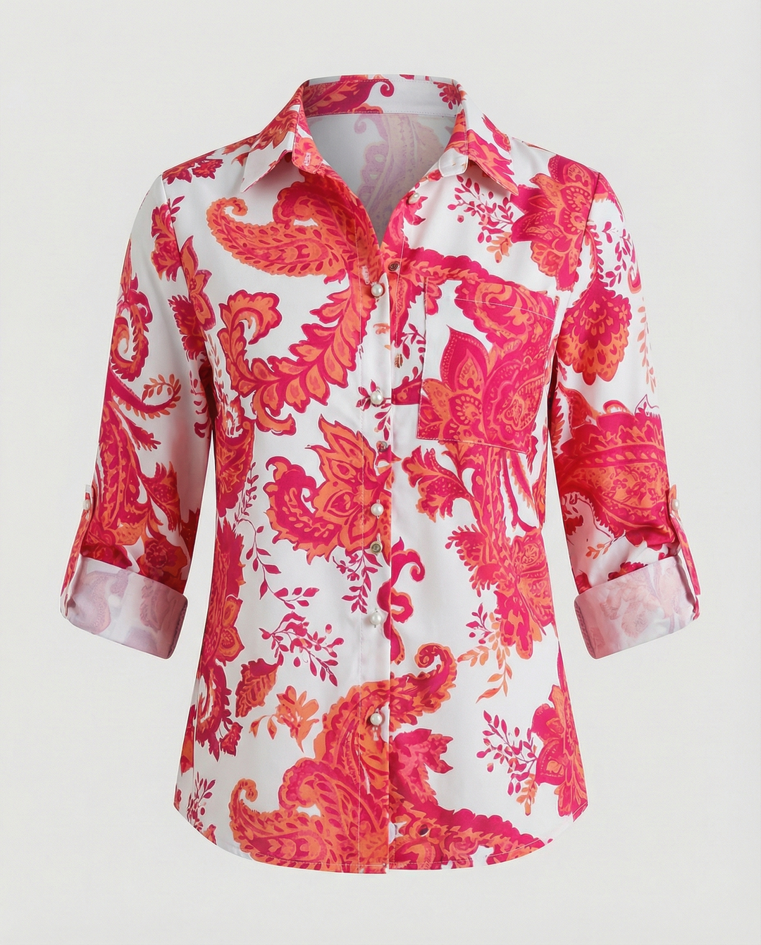 Women’s Casual Printed Button-Up Shirt