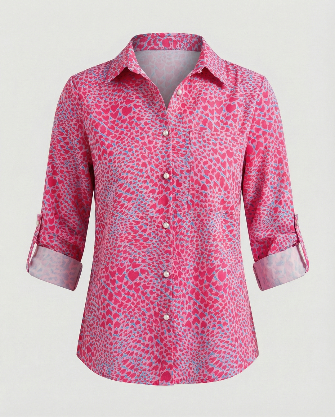 Women’s Casual Printed Button-Up Shirt
