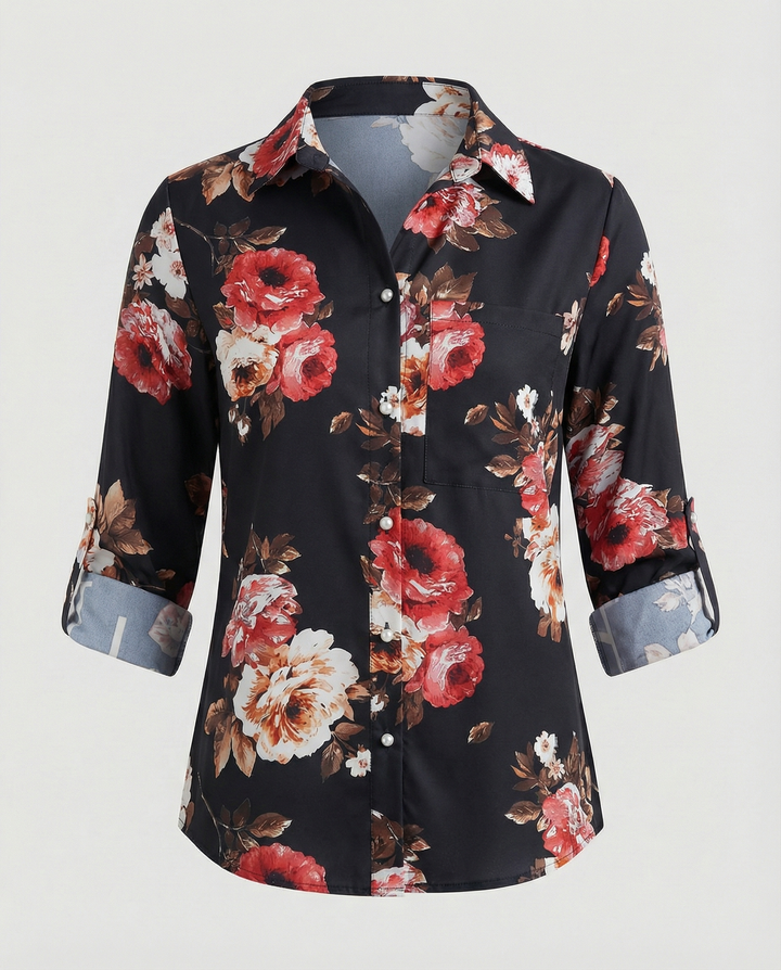 Women’s Casual Printed Button-Up Shirt