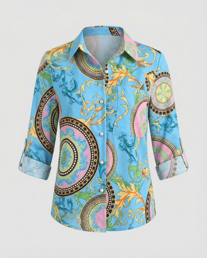 Women’s Casual Printed Button-Up Shirt
