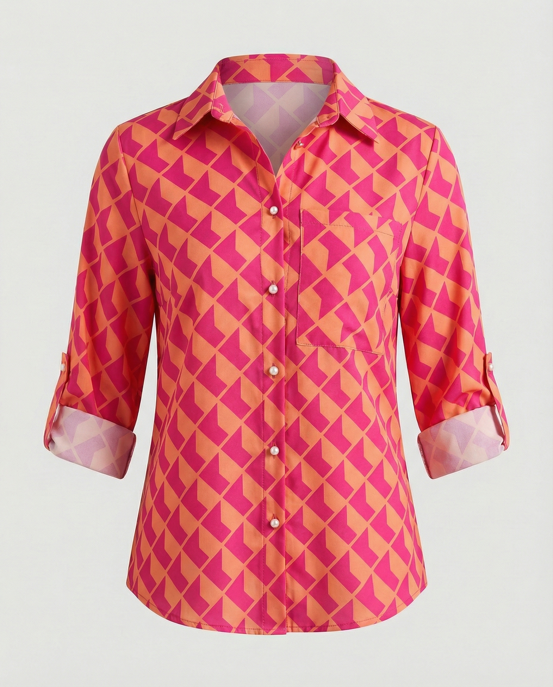 Women’s Casual Printed Button-Up Shirt