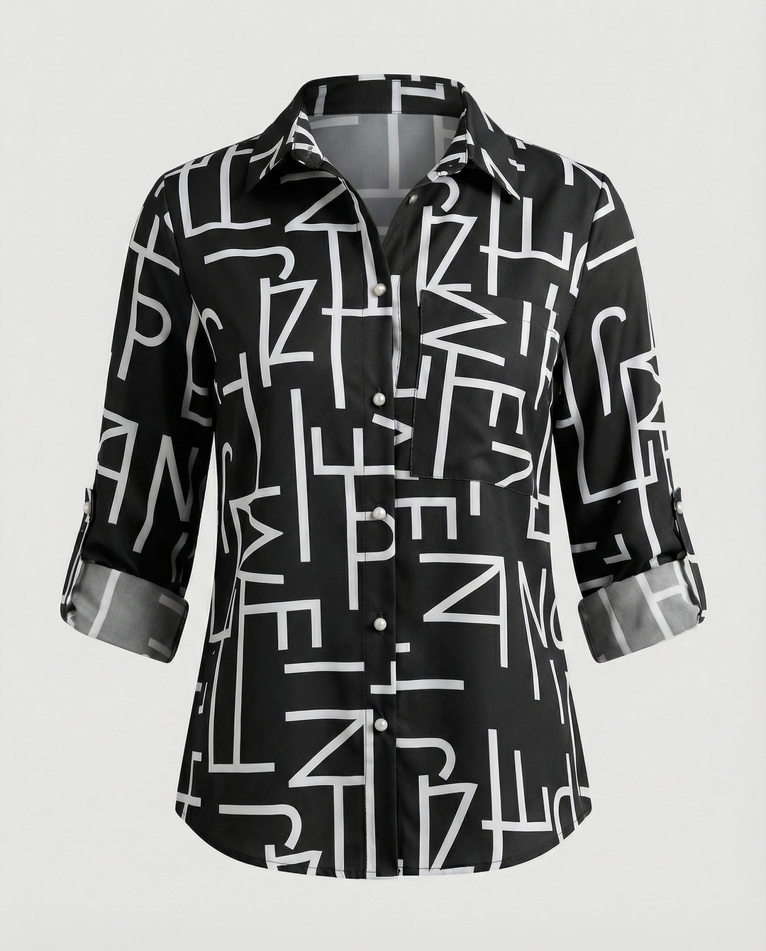 Women’s Casual Printed Button-Up Shirt