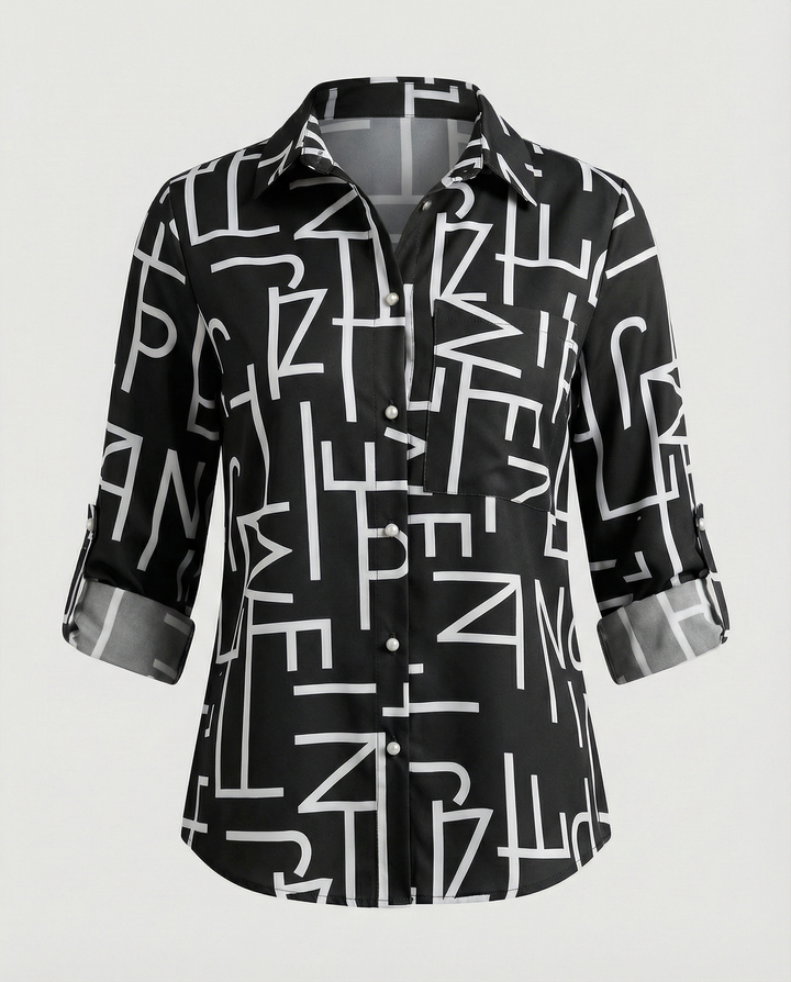 Women’s Casual Printed Button-Up Shirt