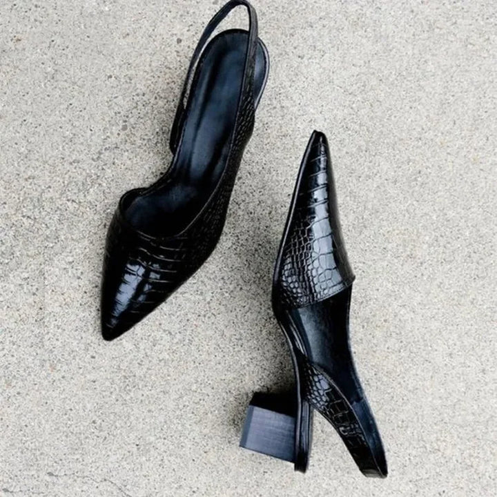 Women’s Pointed Toe Slingback Heels with Block Heel