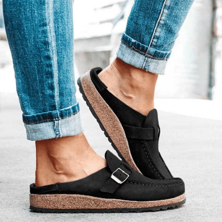 Women’s Casual Buckle Strap Slip-On Loafers
