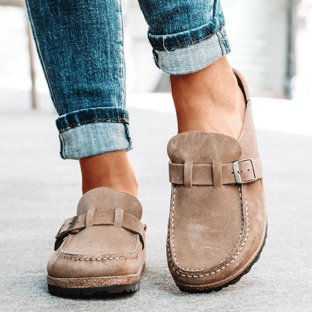 Women’s Casual Buckle Strap Slip-On Loafers