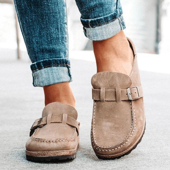 Women’s Casual Buckle Strap Slip-On Loafers