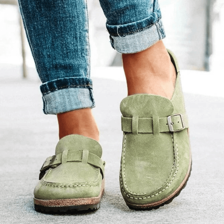 Women’s Casual Buckle Strap Slip-On Loafers