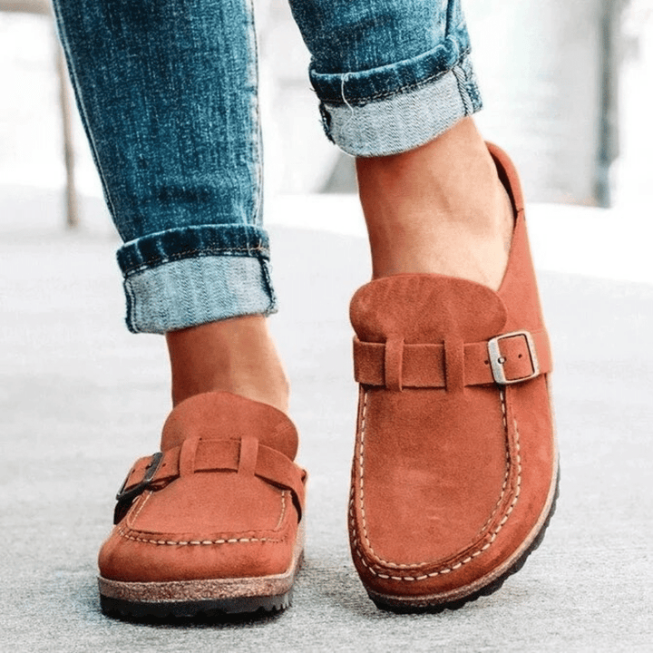 Women’s Casual Buckle Strap Slip-On Loafers