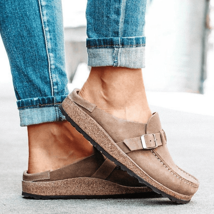 Women’s Casual Buckle Strap Slip-On Loafers
