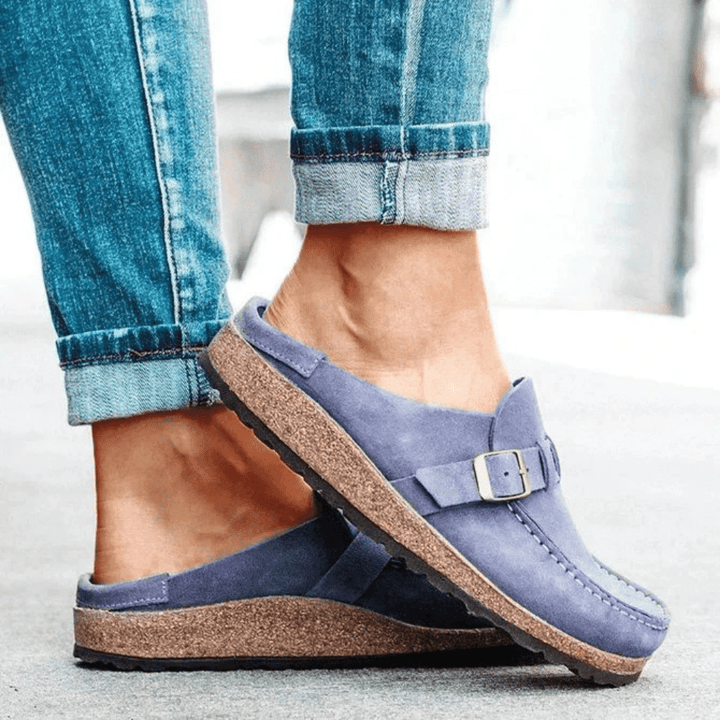 Women’s Casual Buckle Strap Slip-On Loafers