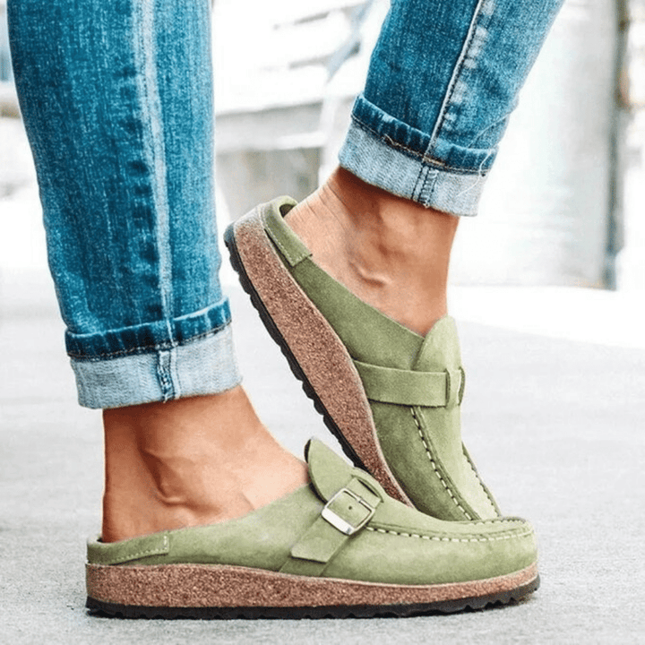 Women’s Casual Buckle Strap Slip-On Loafers