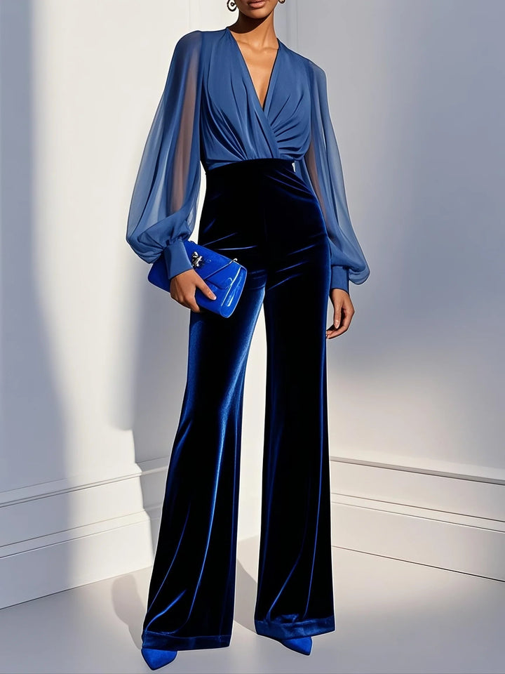 Izabela | Elegant blue jumpsuit with mesh