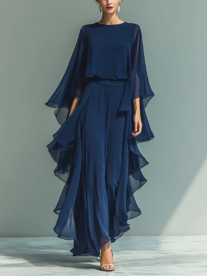 Aurora | Elegant Complete Chiffon Set with Ruffles