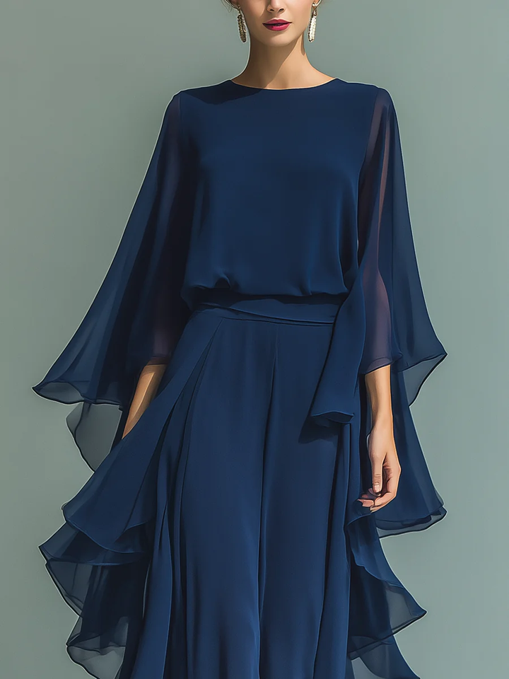 Aurora | Elegant Complete Chiffon Set with Ruffles