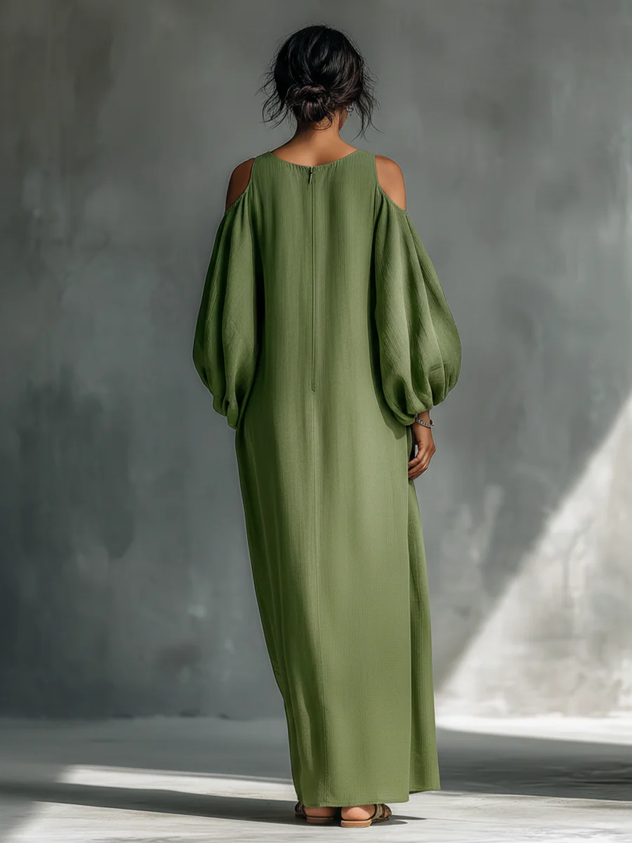 Anika | Green Off-Shoulder Maxi Dress