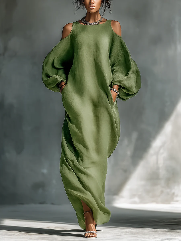 Anika | Green Off-Shoulder Maxi Dress