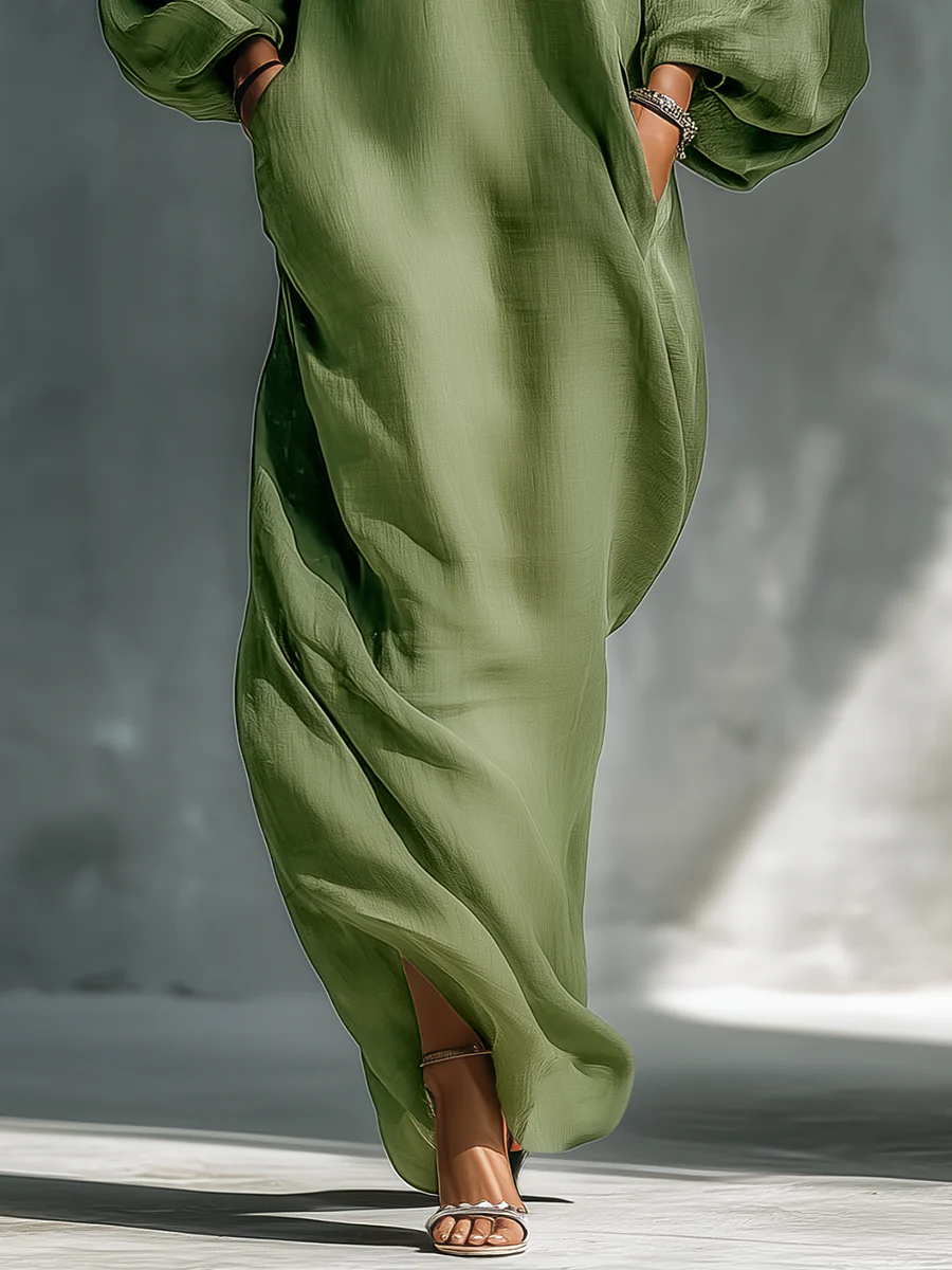Anika | Green Off-Shoulder Maxi Dress