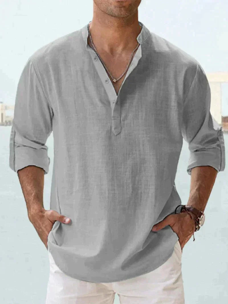 Men’s Henley Long Sleeve Casual Shirt