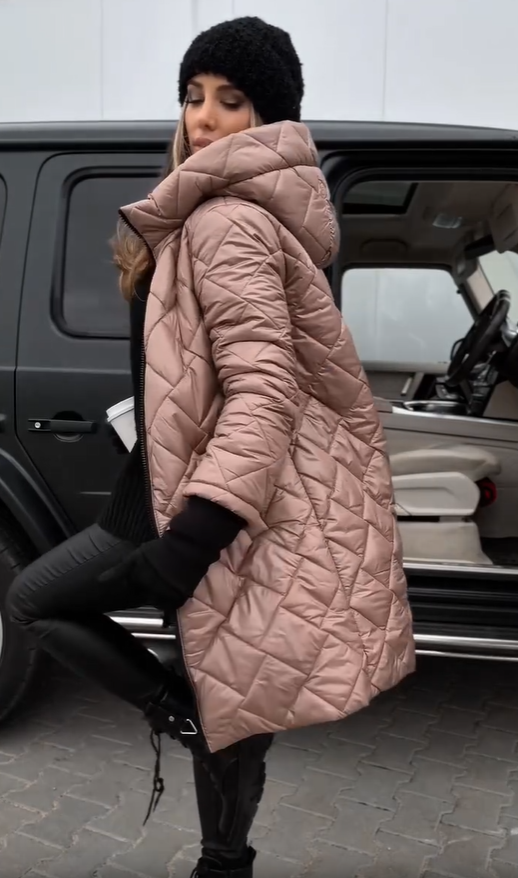 Women's Winter Quilted Jacket with High Collar