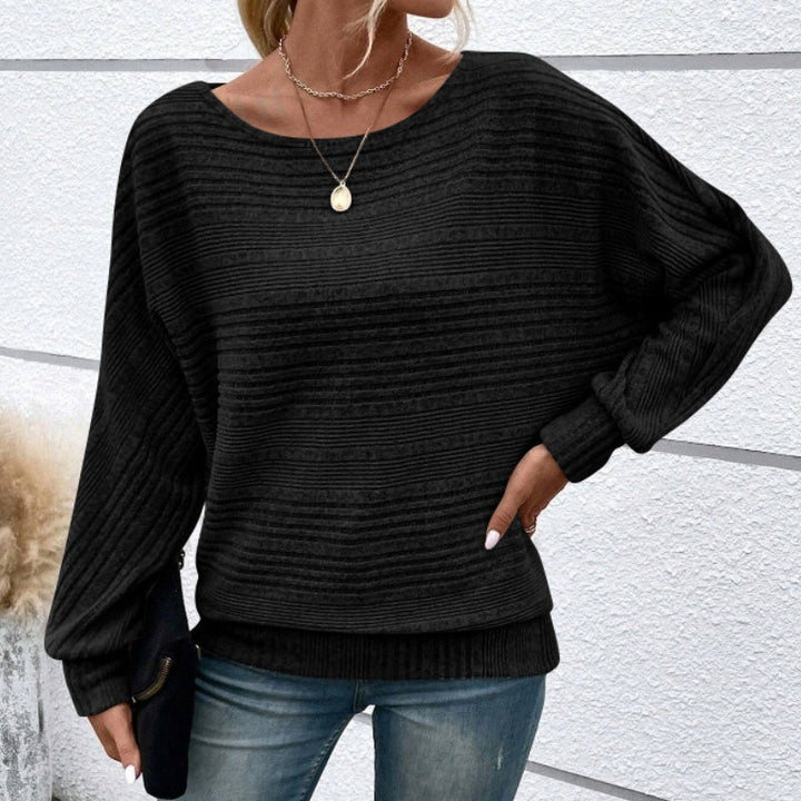 Yarisa | Striped Long Sleeve Shirt with Round Neck