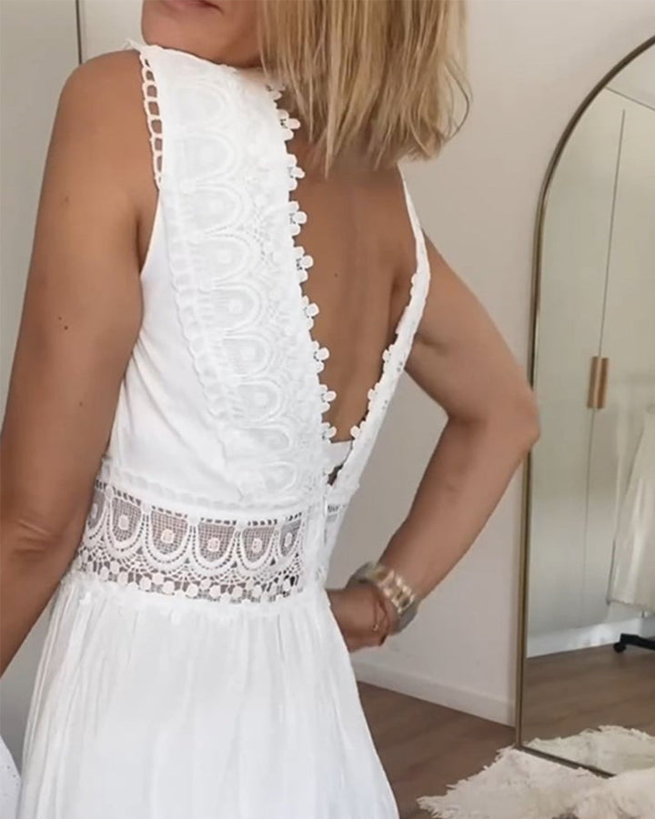Daniela | Elegant Lace Tank Dress with V-Neck
