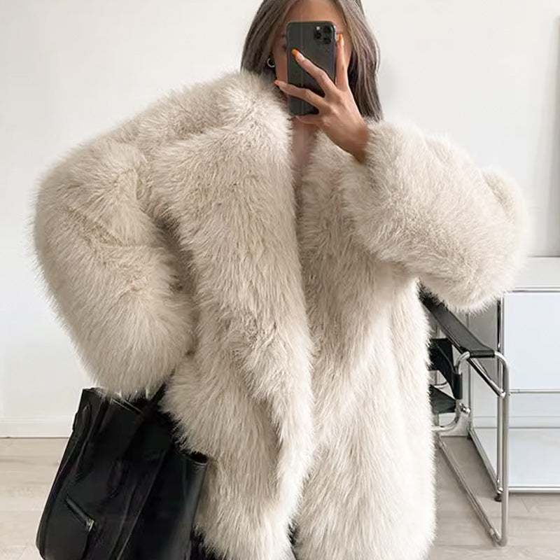 Women's Jacket | Short Fur Jacket with Collar