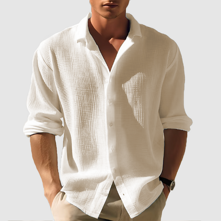Men’s Lightweight Long Sleeve Casual Button Shirt