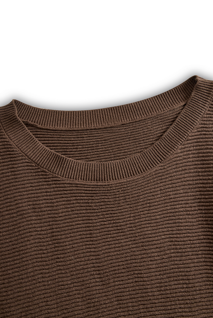 Women’s Sweater and Skirt Set with Round Neckline
