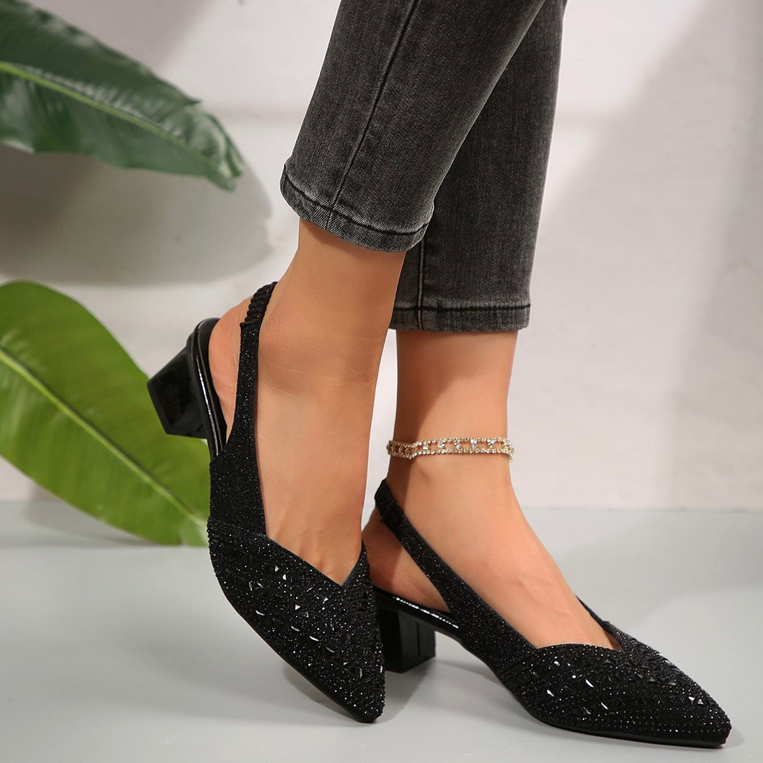 Jaina | Glamorous High Heels with Sparkling Crystal Details