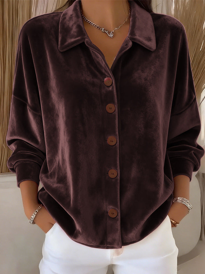 Women's Oversized Shirt with Buttons and Long Sleeves